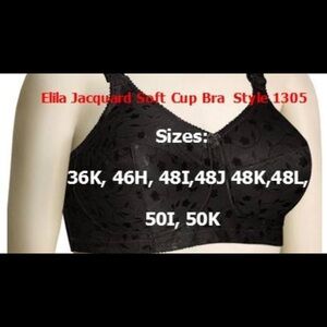 Size 48J Brand New Elila Jacquard black bras
